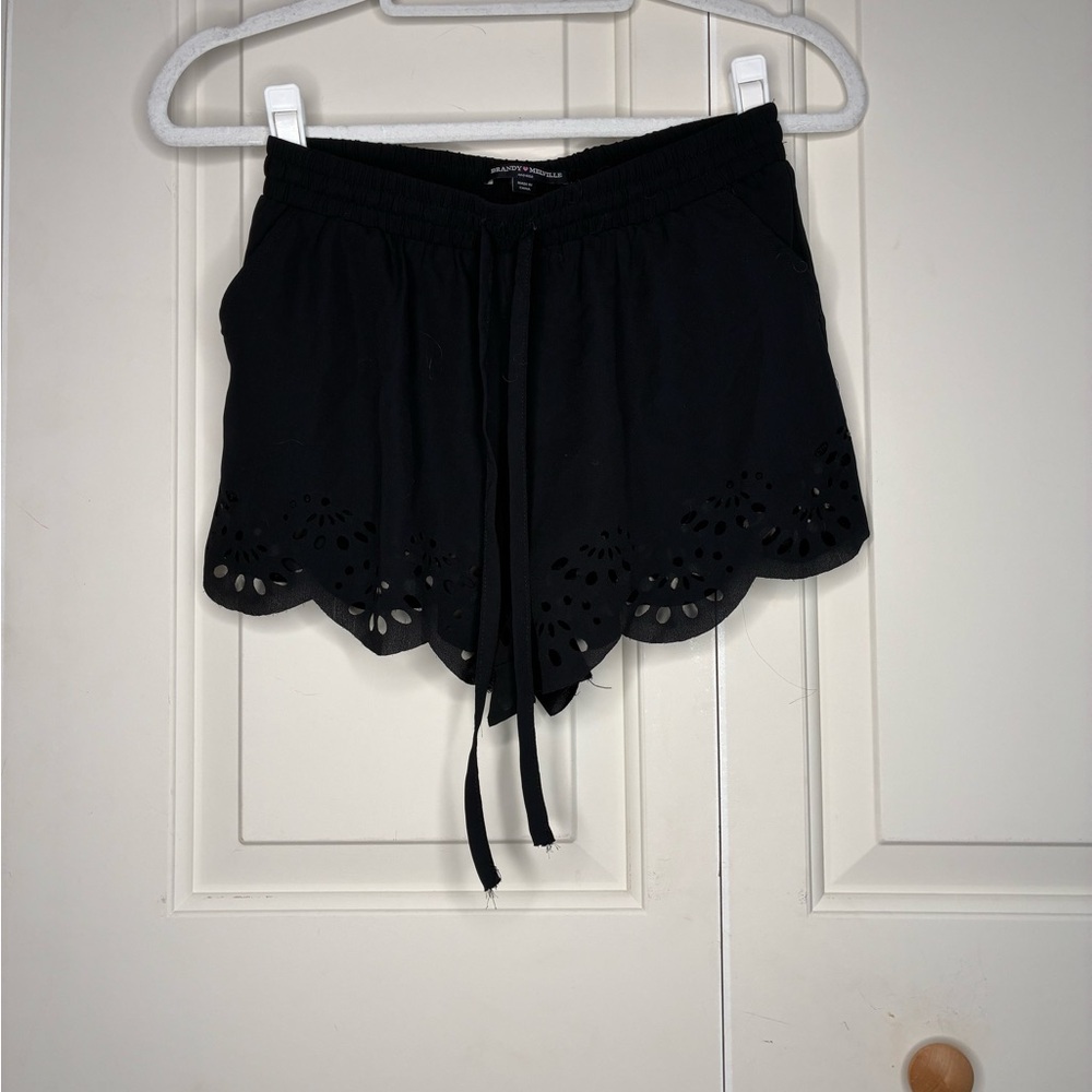 Brandy Melville Black Eyelet High Waist Shorts